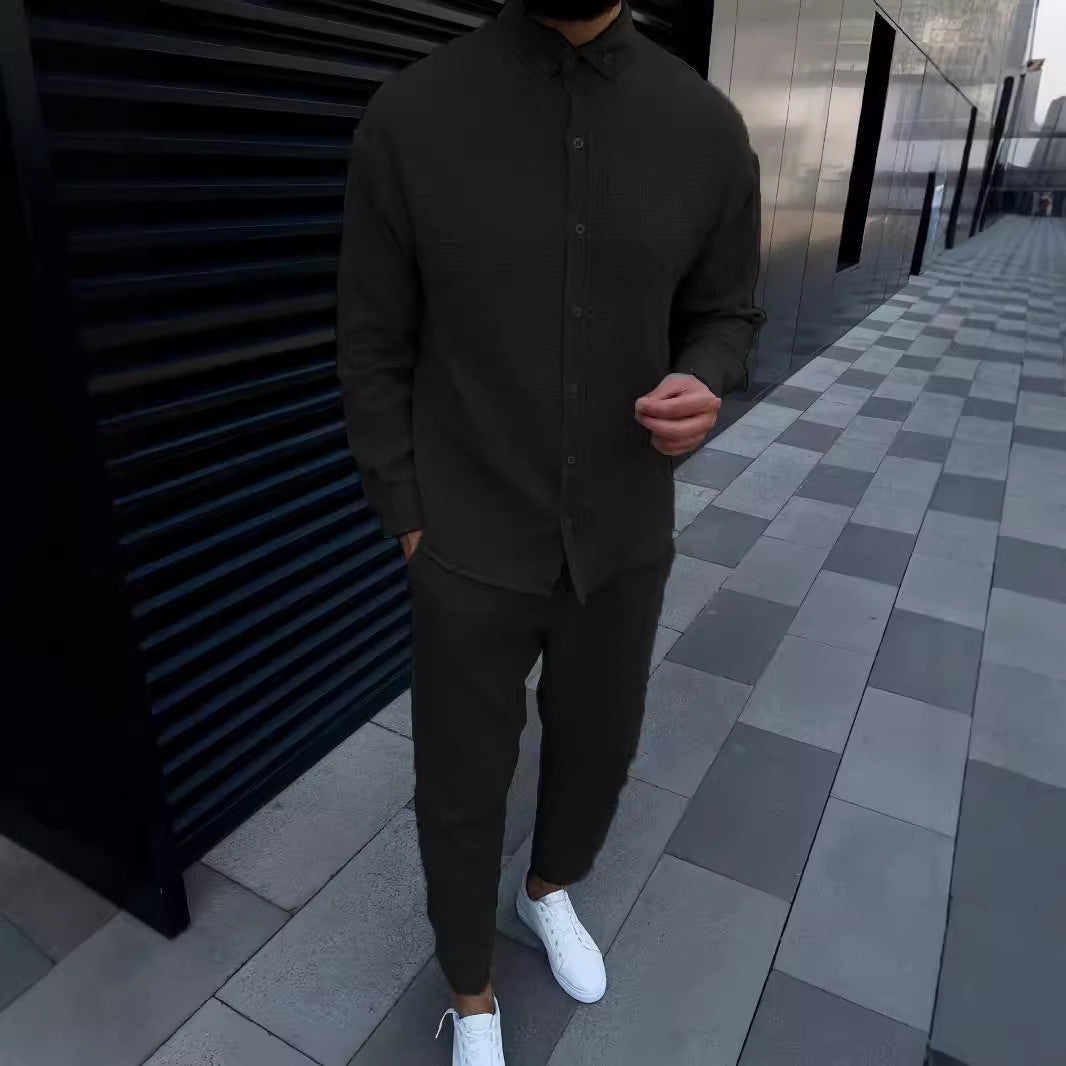 Herren Freizeitanzug aus leichtem, strukturiertem Material mit modernem Schnitt Aliams