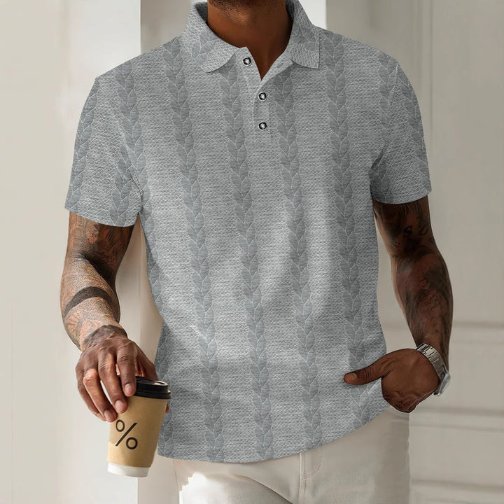 Herren Polohemd mit strukturiertem Design und eleganter Knopfleiste Aliams