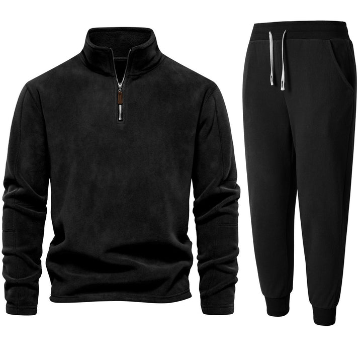 Herren Fleece-Relaxanzug mit Stehkragen und langen Hosen Aliams