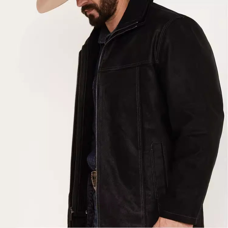 Herren hochwertige Lederjacke mit vielseitigem Stil Aliams