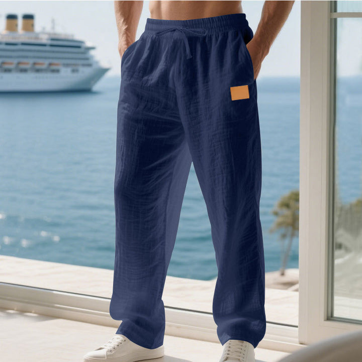 Herren Bequeme und luftige Sommerhose aus leichtem Leinenmaterial Aliams