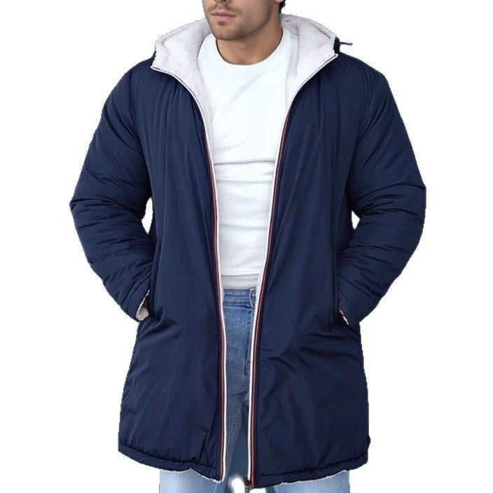 Herren Wendbarer Steppmantel mit Kapuze und praktischen Taschen Aliams