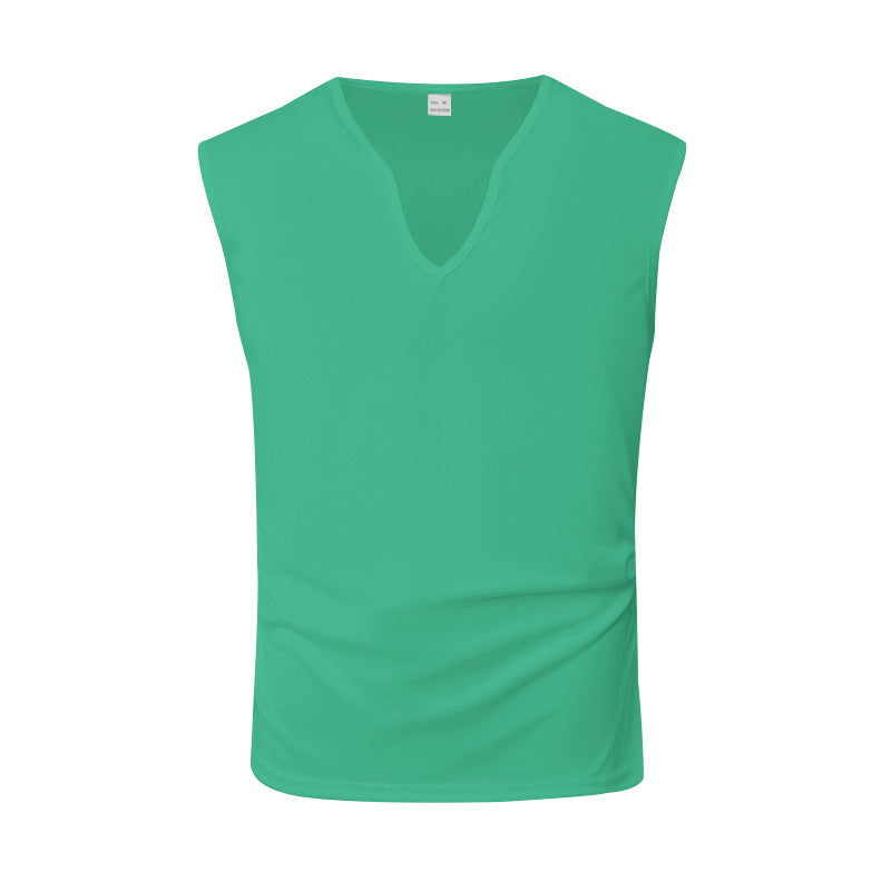 Herren ärmelloses V-Ausschnitt-Tanktop aus atmungsaktivem Stretchmaterial Aliams