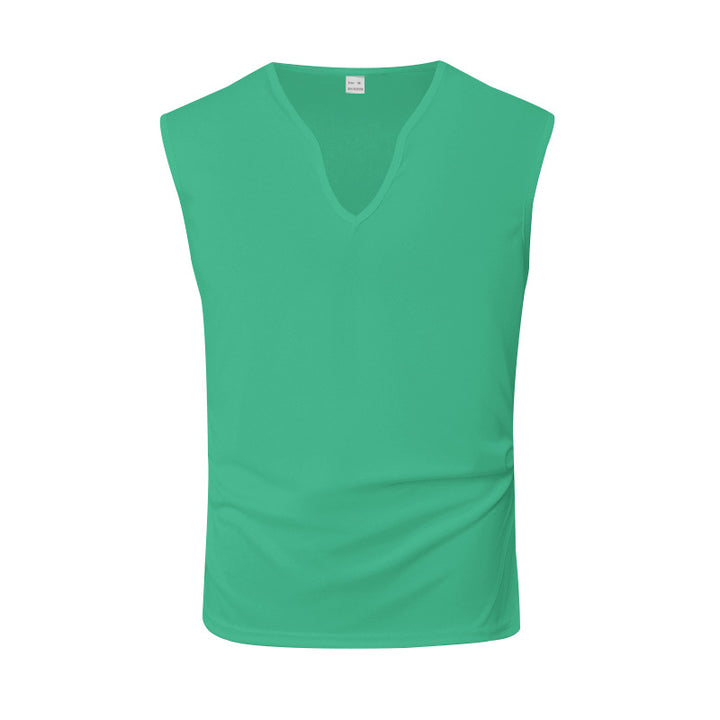 Herren ärmelloses V-Ausschnitt-Tanktop aus atmungsaktivem Stretchmaterial Aliams