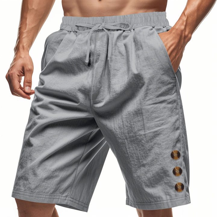 Herren lässige, atmungsaktive Strandshorts mit elastischem Bund und modernen Knopfdetails Aliams