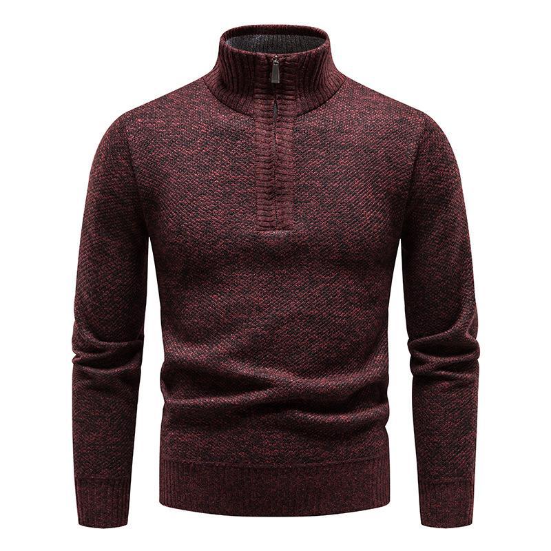 Herren Pullover mit halbem Reißverschluss und strukturiertem Design Aliams