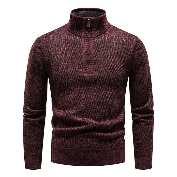Herren Pullover mit halbem Reißverschluss und strukturiertem Design Aliams
