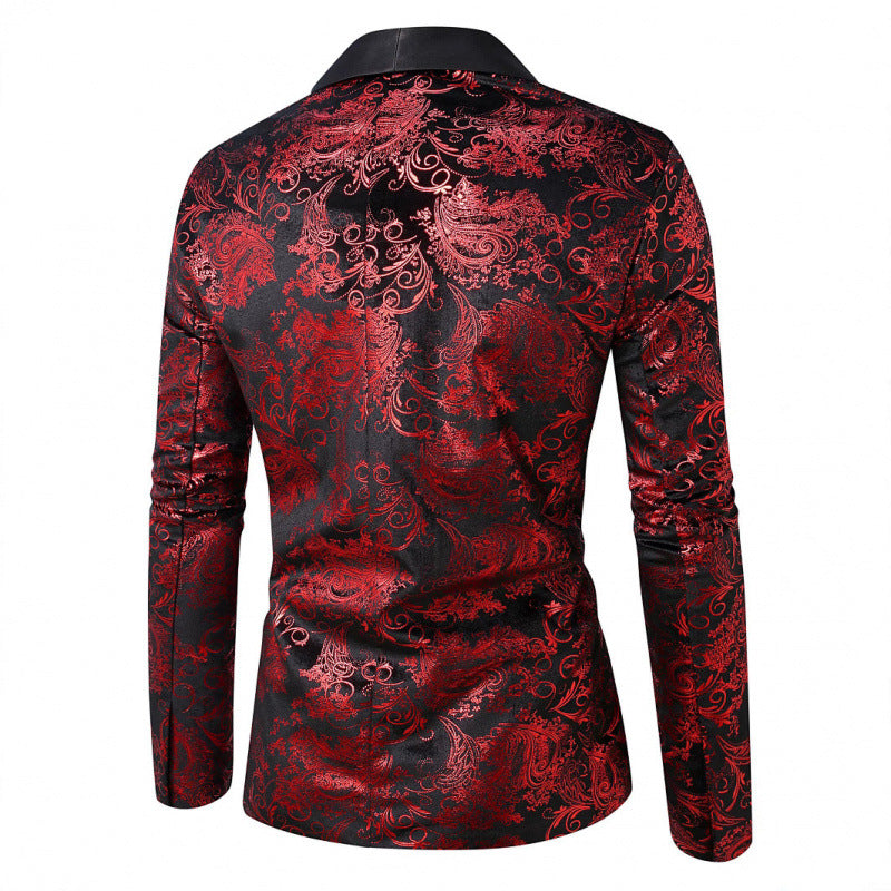 Herren Eleganter Jacquard-Blazer mit hochwertigem floralem Muster Aliams
