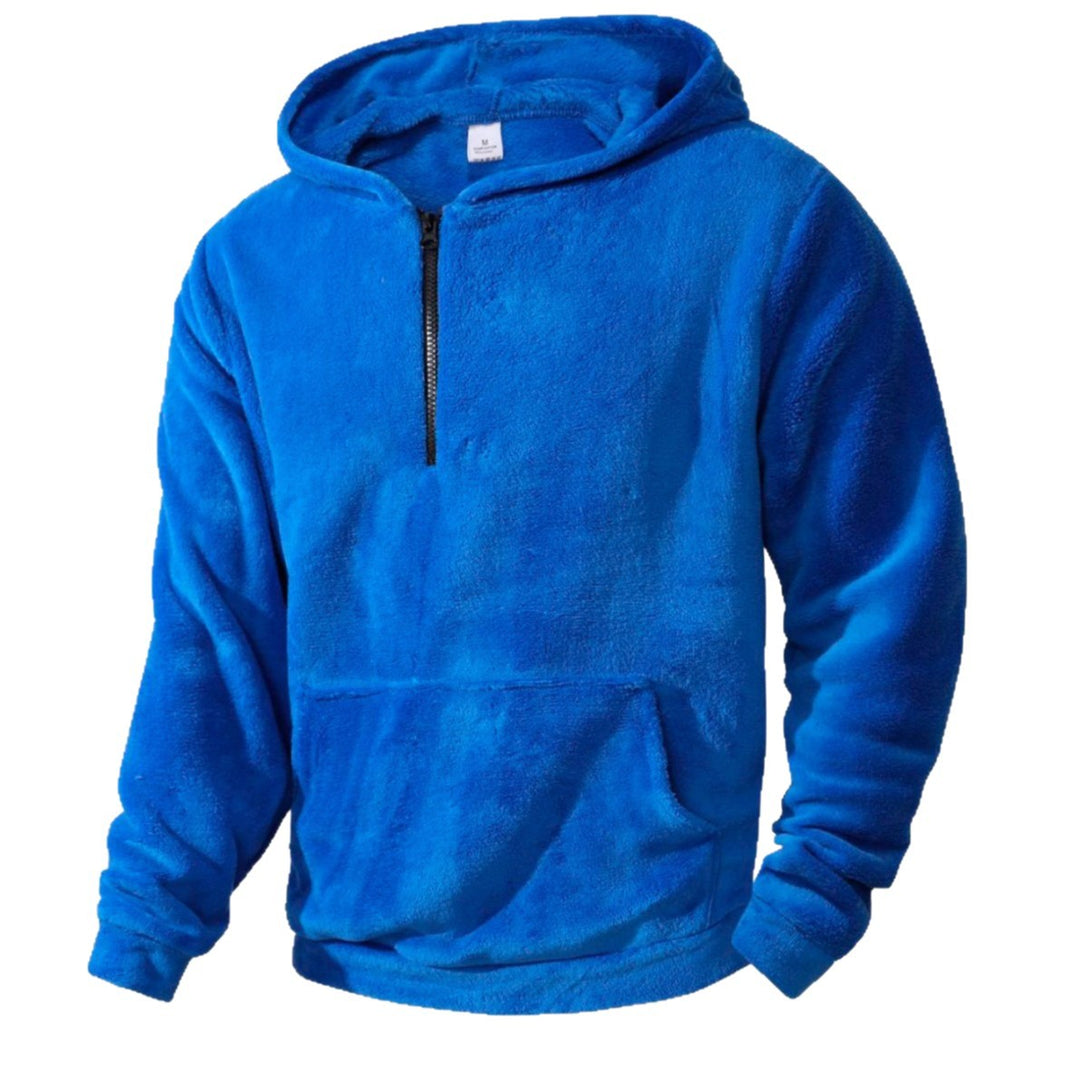 Herren Fleece-Hoodie mit innovativem halblangem Reißverschluss Aliams