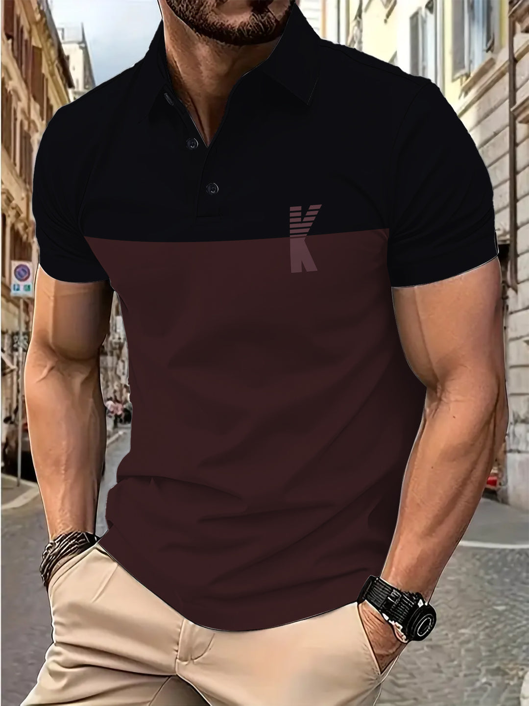 Herren Poloshirt mit sportlichem Design und atmungsaktivem Material Aliams