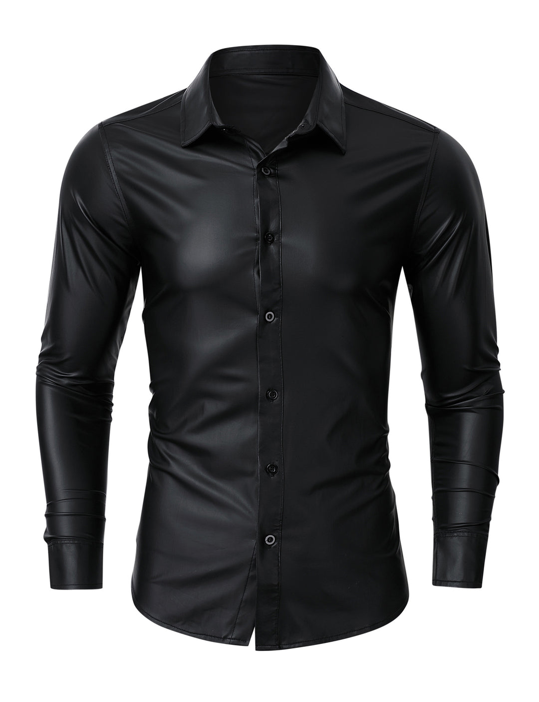 Herren elegantes Glanzhemd aus hochwertigen Materialien Aliams