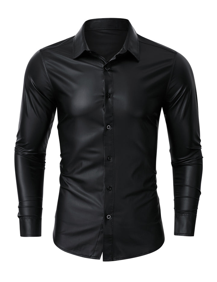 Herren elegantes Glanzhemd aus hochwertigen Materialien Aliams