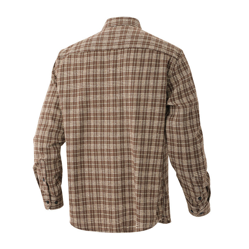 Herren kariertes Langarmhemd Aliams