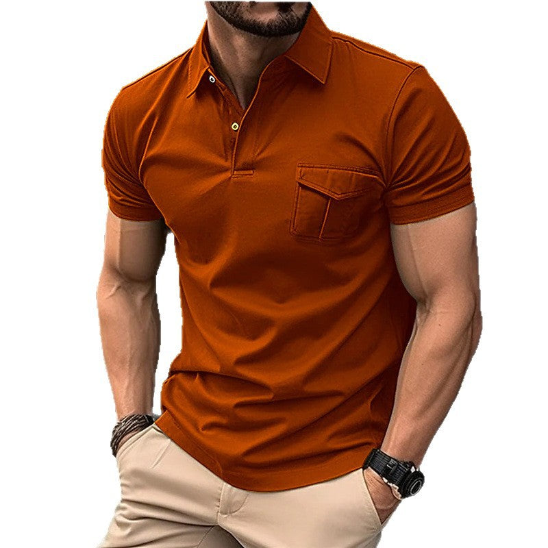 Herren Kurzarm Poloshirt mit praktischer Brusttasche und modernem Schnitt Aliams