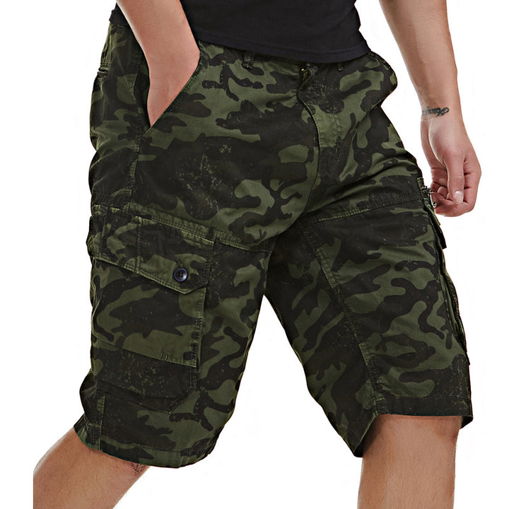 Herren Cargoshorts mit praktischen Taschen und modernem Camouflage-Muster Aliams