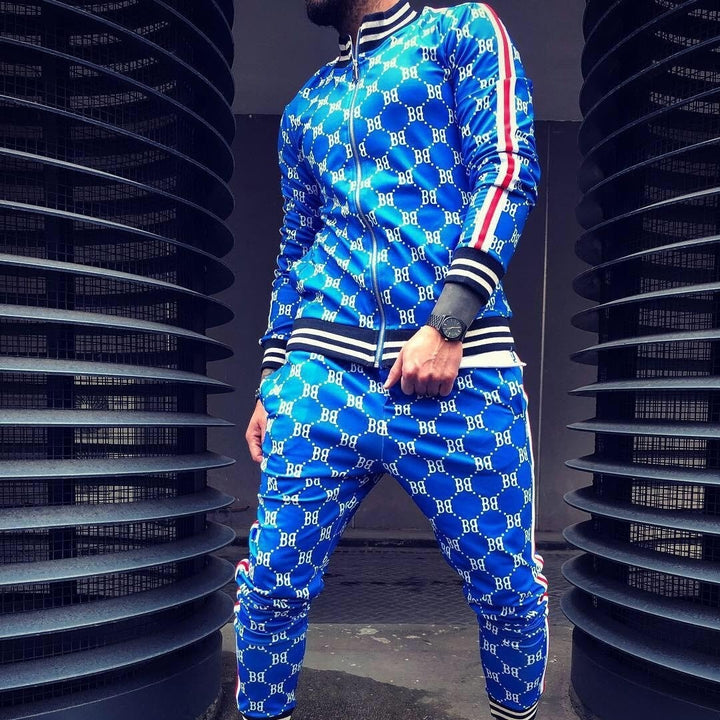 Herren Sportlicher Anzug mit modischem Schriftzug Aliams