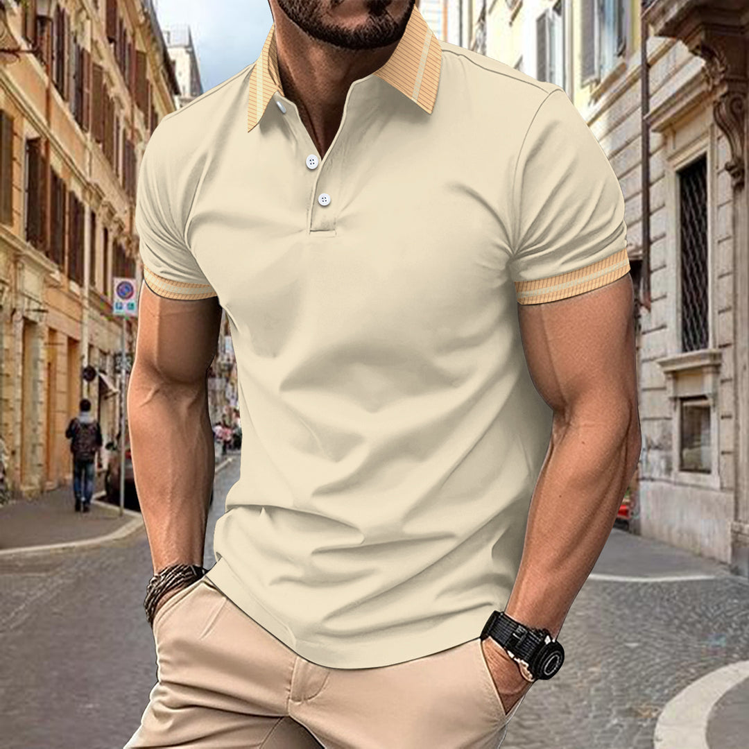 Stylisches Performance-Polo für Herren mit kontrastierenden Kragen Aliams