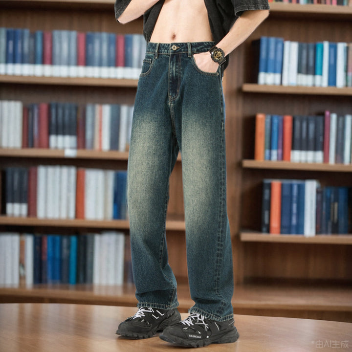 Herren weite Jeans mit lässigem Schnitt Aliams