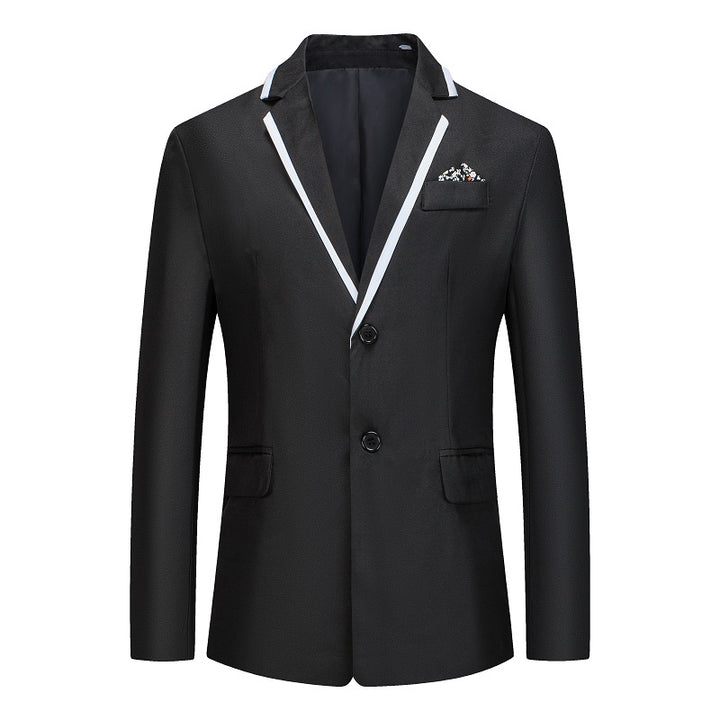 Herren eleganter smoking blazer mit kontrastierenden Details und praktischen Taschen Aliams