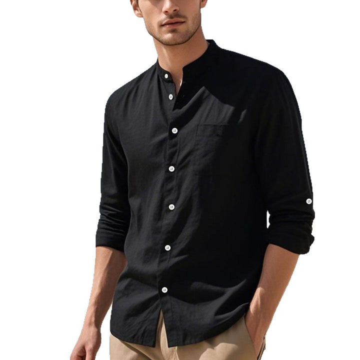 Herren Hemd im eleganten Henley-Stil mit strukturierter Baumwolle Aliams