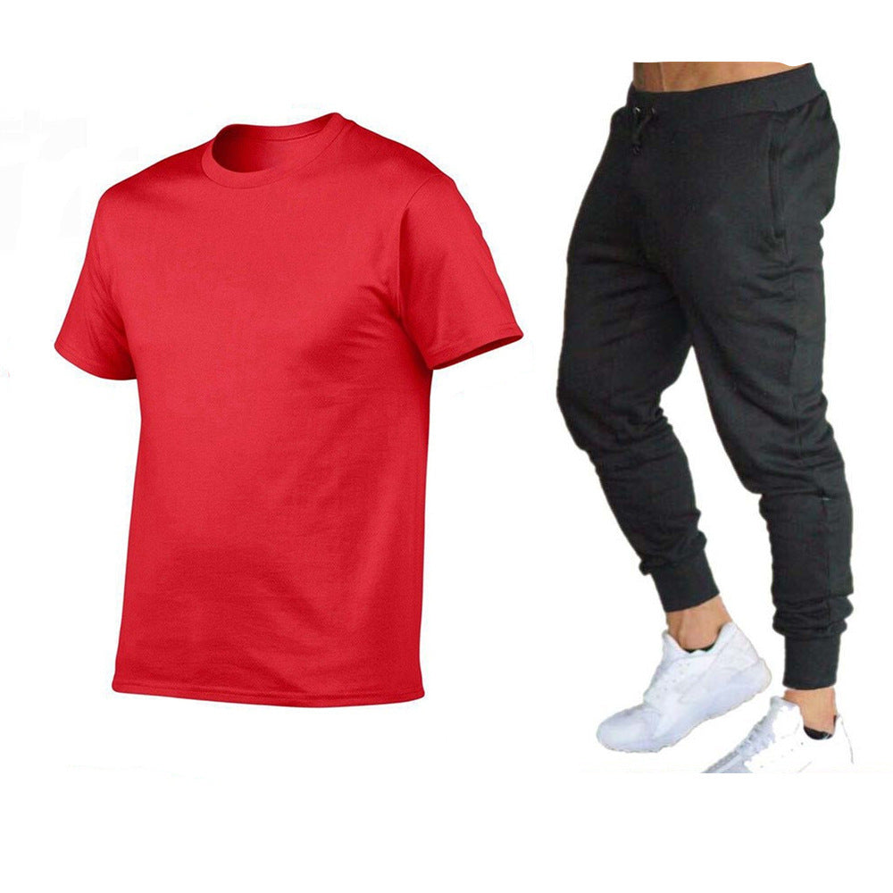 Herren sportliches T-Shirt und Jogginghose-Set mit funktionellem Design Aliams