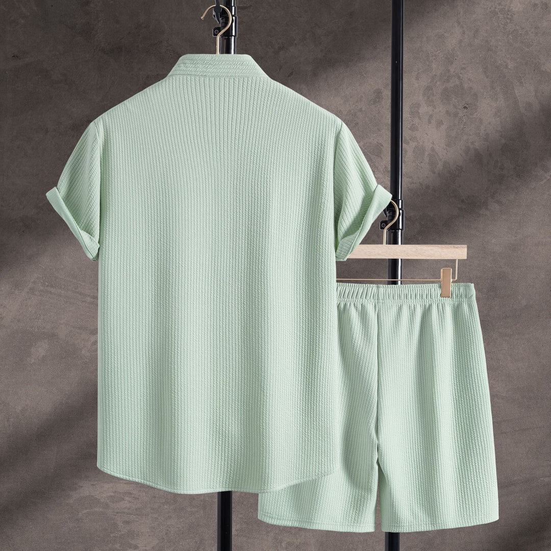 Herren Freizeitoberteil mit bequemen Shorts im strukturierten Design Aliams