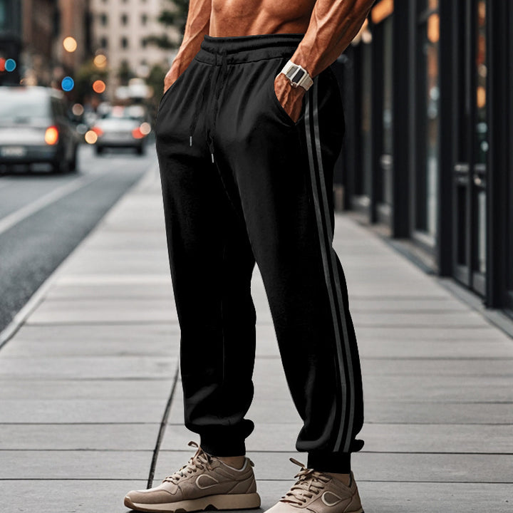 Herren Sportliche Jogginghose mit elastischem Bund und stylischen seitlichen Streifen Aliams