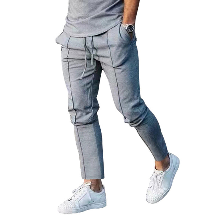 Herren stylische Freizeithose mit verstellbarem Kordelzug und seitlichen Eingrifftaschen Aliams