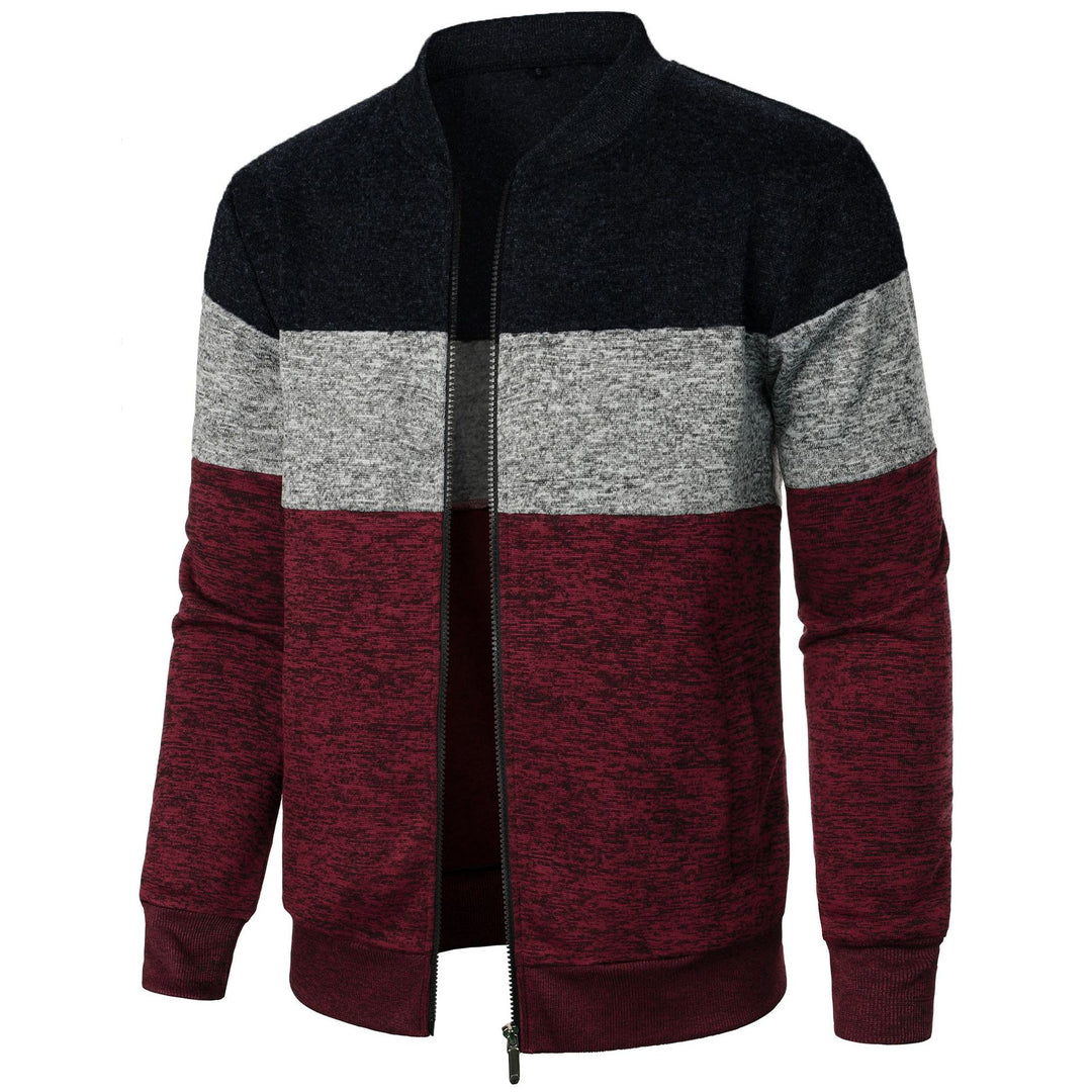 Herren Sportliche Sweatjacke mit modernem Streifenmuster und elastischem Abschluss Aliams
