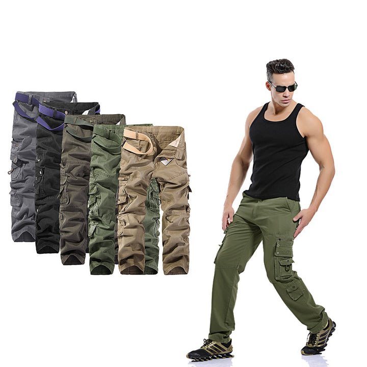Herren Cargo-Hose mit mehreren praktischen Taschen und verstellbarem Gurt Aliams
