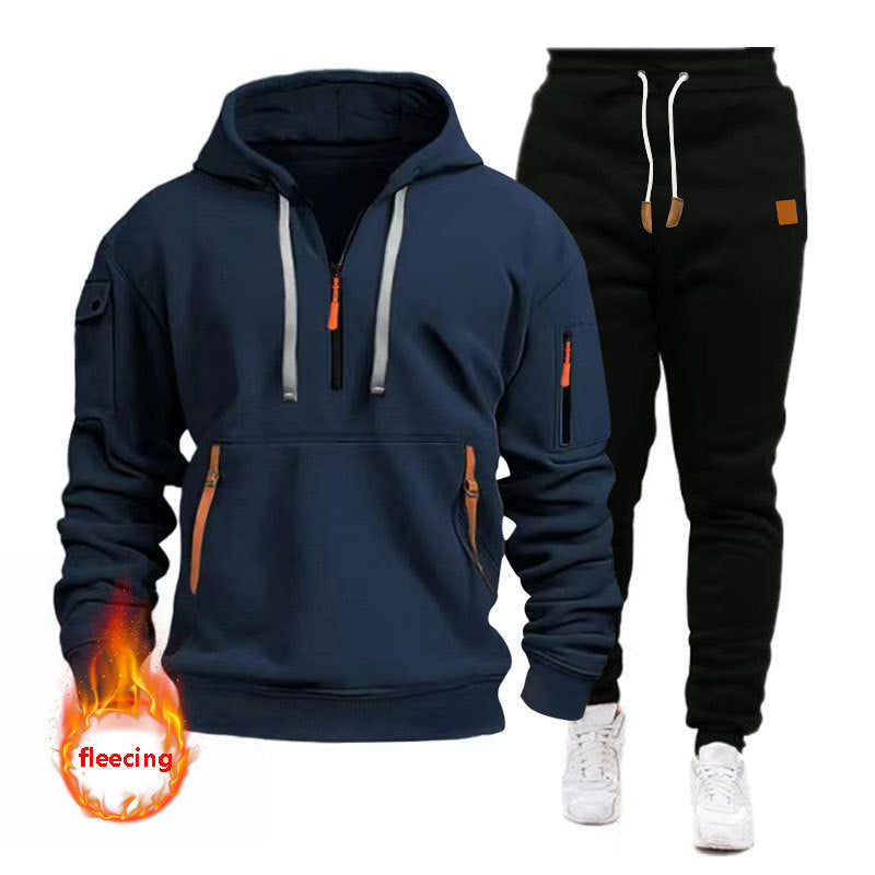 Herren Sportliches Hoodie-Set mit funktionalen Taschen und atmungsaktiven Eigenschaften Aliams