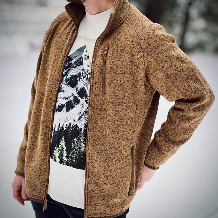 Herren Fleecejacke mit hohem Kragen und praktischen Reißverschlusstaschen Aliams