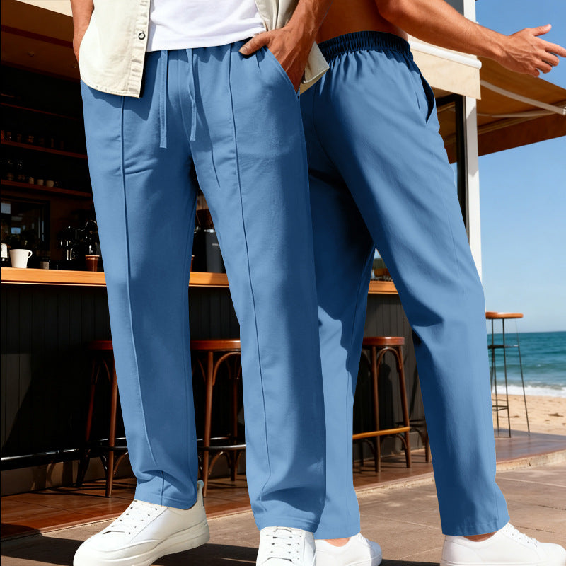 Herren Bequeme und lässige Freizeithose mit elastischem Bund Aliams