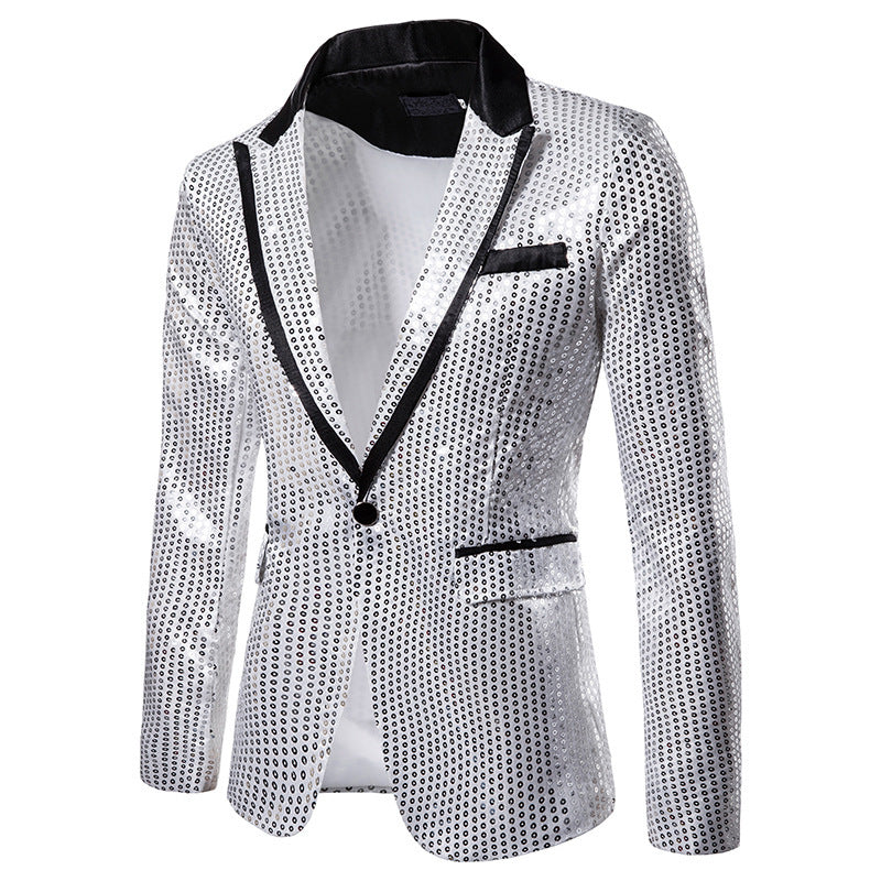 Herren Glamouröser Pailletten-Blazer mit schimmerndem Design Aliams