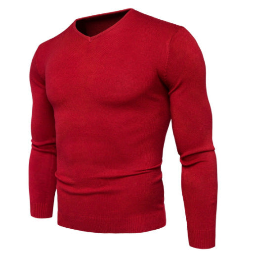Herren feiner V-Ausschnitt Pullover aus hochwertiger Baumwolle Aliams