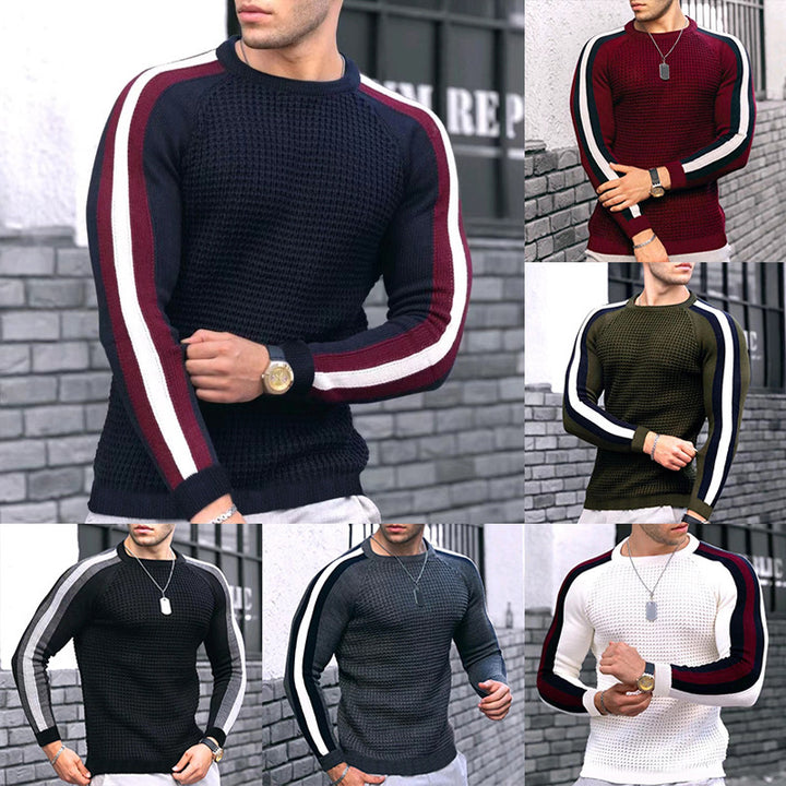 Herren Strickpullover mit sportlichen Streifen Aliams
