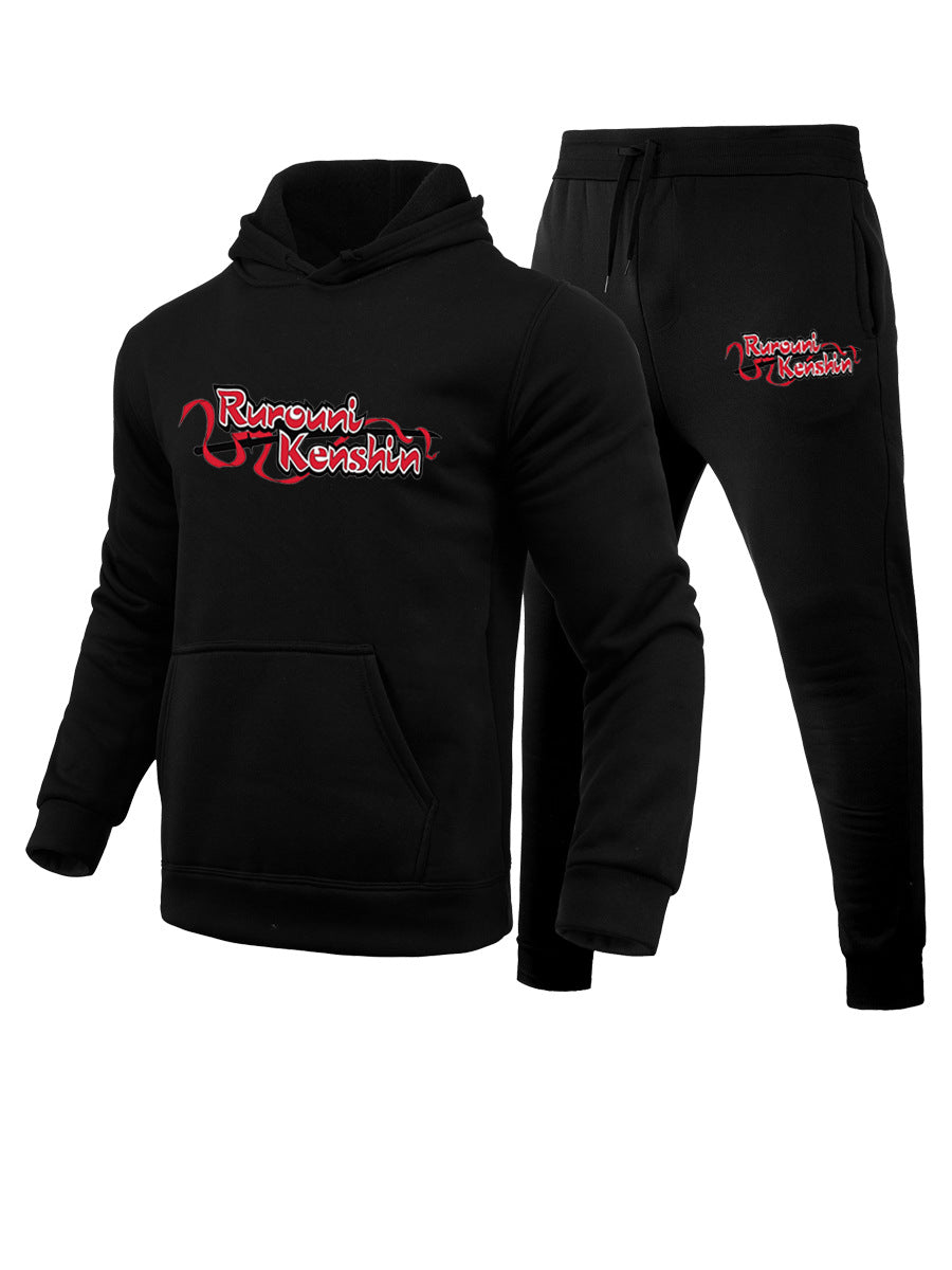 Herren Hoodie und Jogginghose Set mit kreativem Druckmotiv Aliams