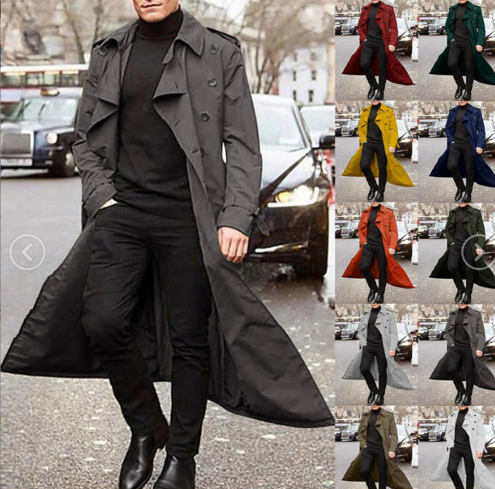 Herren Eleganter Trenchcoat mit stilvollen Knopfdetails und durchgehendem Futter Aliams