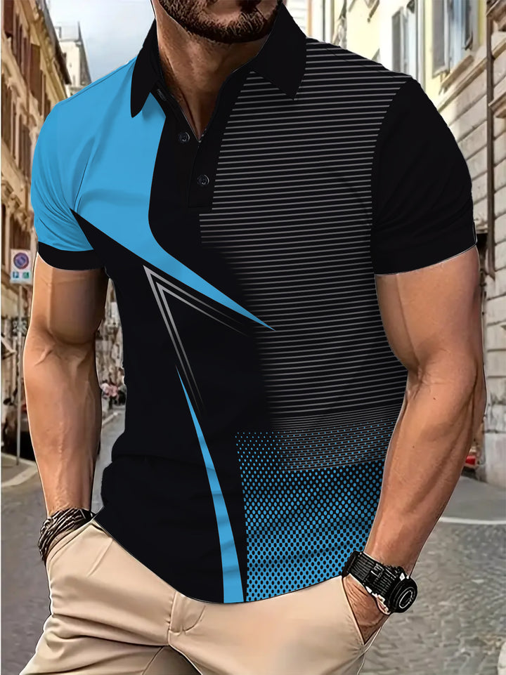 Herren Sportliches Poloshirt mit aufregendem Grafikdesign Aliams