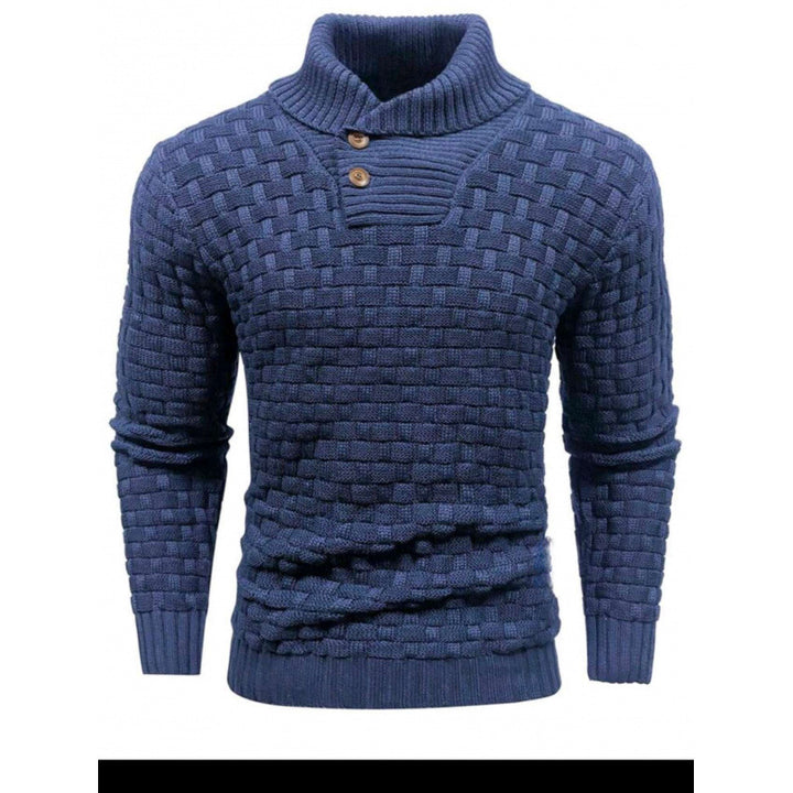 Herren Strickpullover mit Strukturiertem Muster und Modernem Stehkragen Aliams