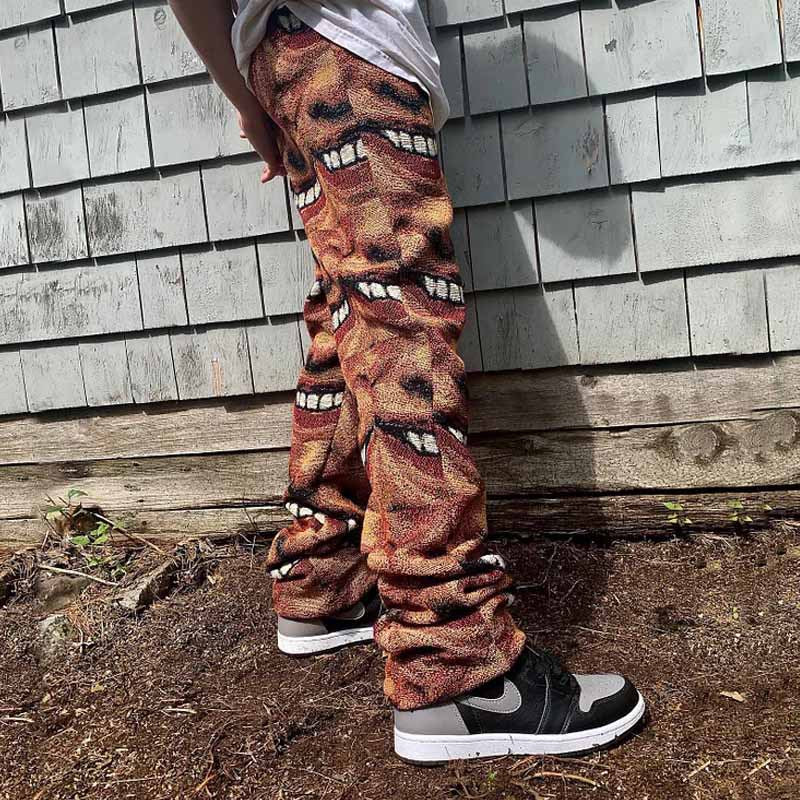 Herren kreative Freizeithose mit auffälligem Gesichtsmuster Aliams