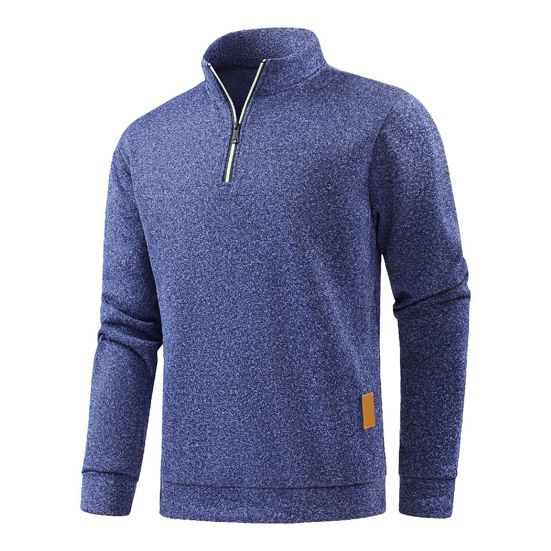 Herren Hochkragen Fleece-Pullover mit Reißverschluss Aliams