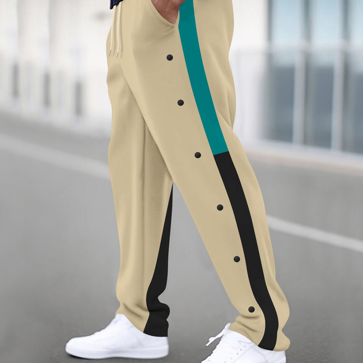 Herren Sportliche Jogginghose mit Druckknopfdetails und elastischem Bund Aliams