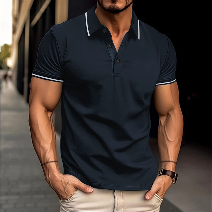Herren stilvolles Kurzarm-Polo mit Kontrastdetails Aliams