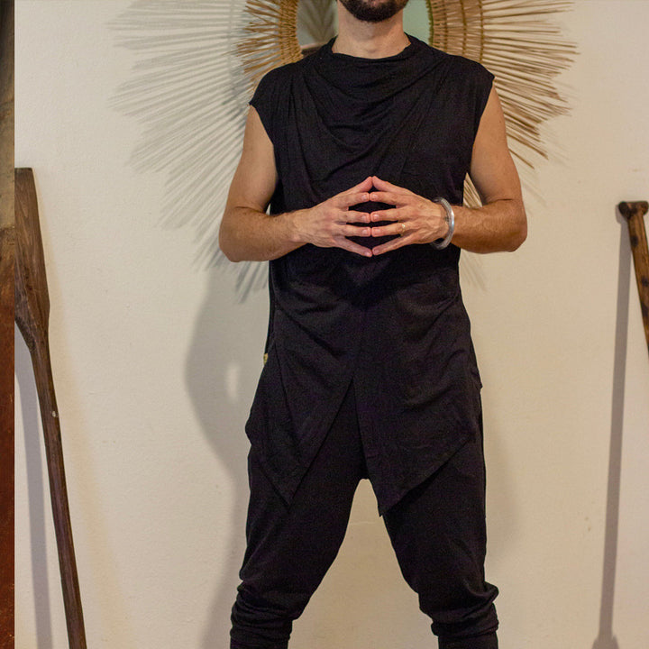 Herren asymmetrisches Kurzarm-T unique Longshirt Aliams