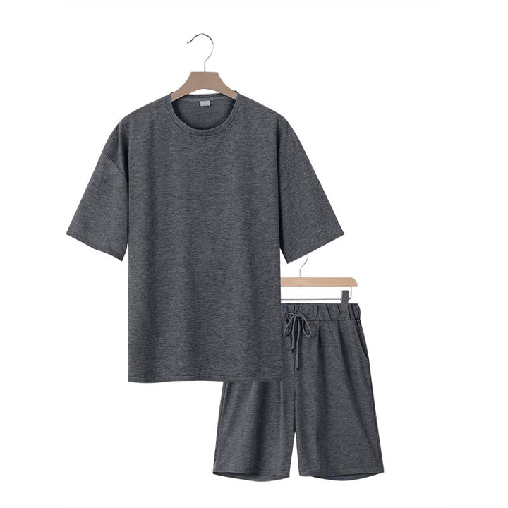 Herren Freizeit-Set mit bequemem T-Shirt und Shorts aus atmungsaktiver Baumwolle Aliams