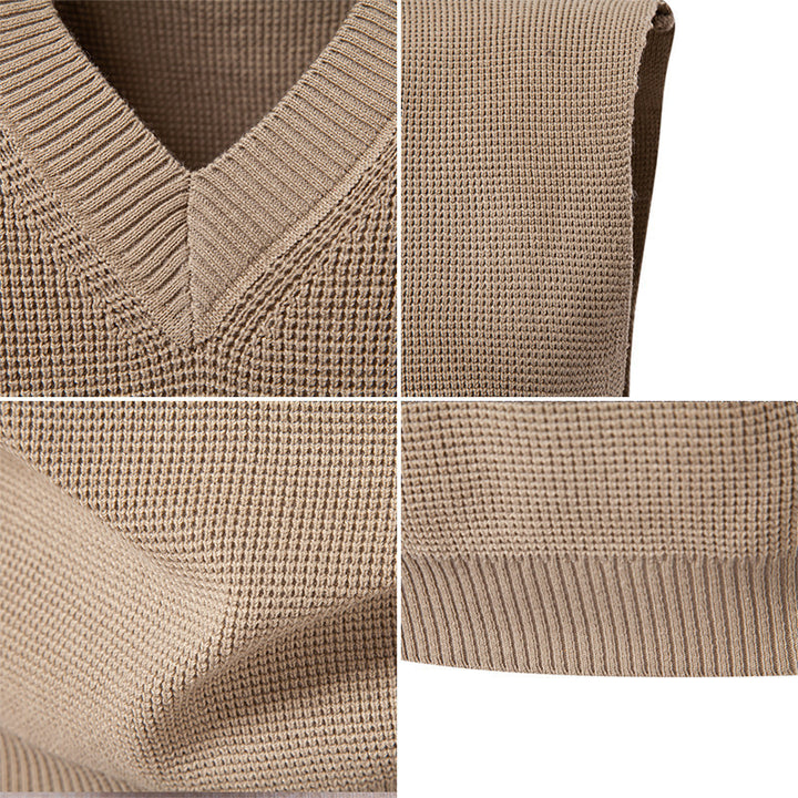 Herren ärmelloser Pullover im strukturierten Design Aliams