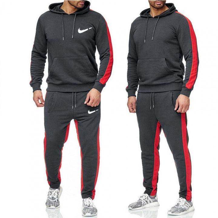 Herren Sportliches Hoodie- und Jogginganzug-Set mit Kontraststreifen Aliams