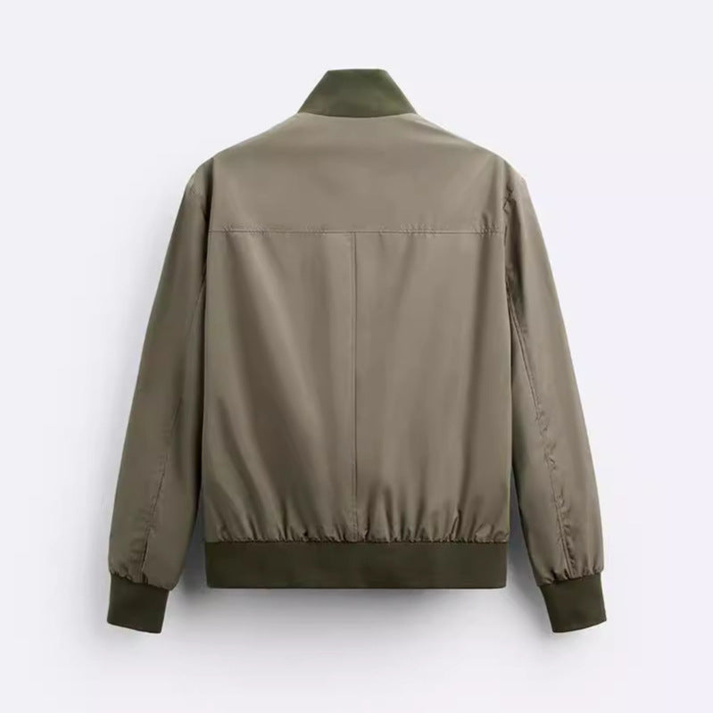 Herren Casual-Bomberjacke mit hohem Kragen und praktischen Taschen Aliams