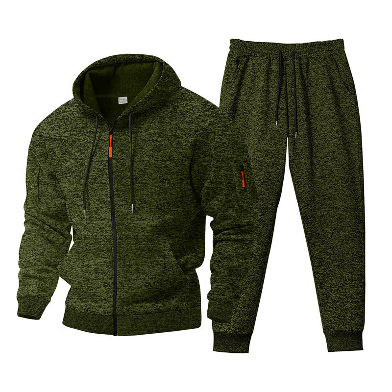 Herren sportliches Hoodie- und Jogginganzug-Set mit seitlichen Reißverschlusstaschen Aliams
